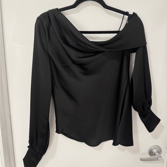 Jonathan Simkhai l Draped One Shoulder Top Black XS - Picture 6 of 9